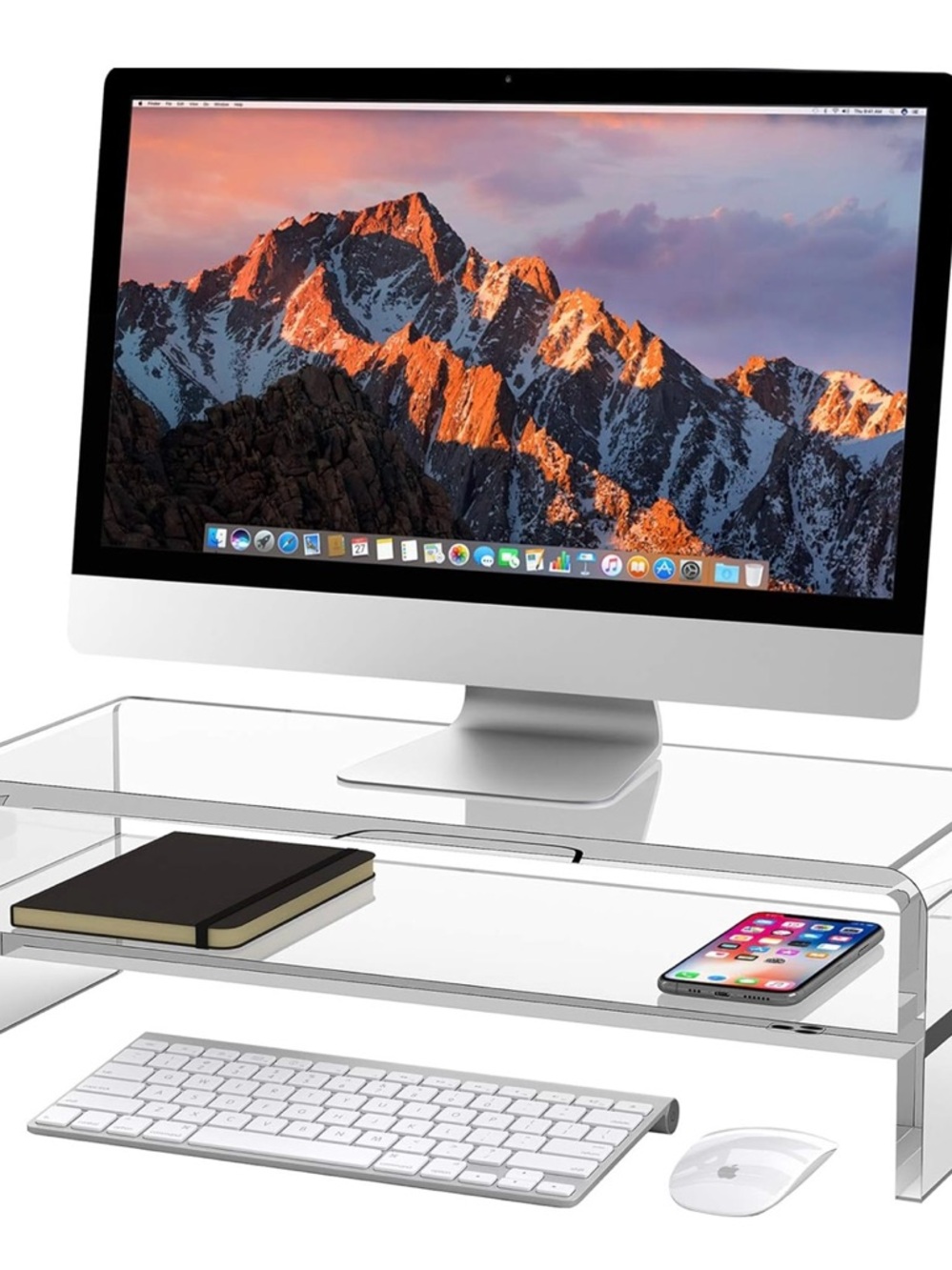 Egchi Acrylic Computer Monitor Stand/Riser, 2 Tiers